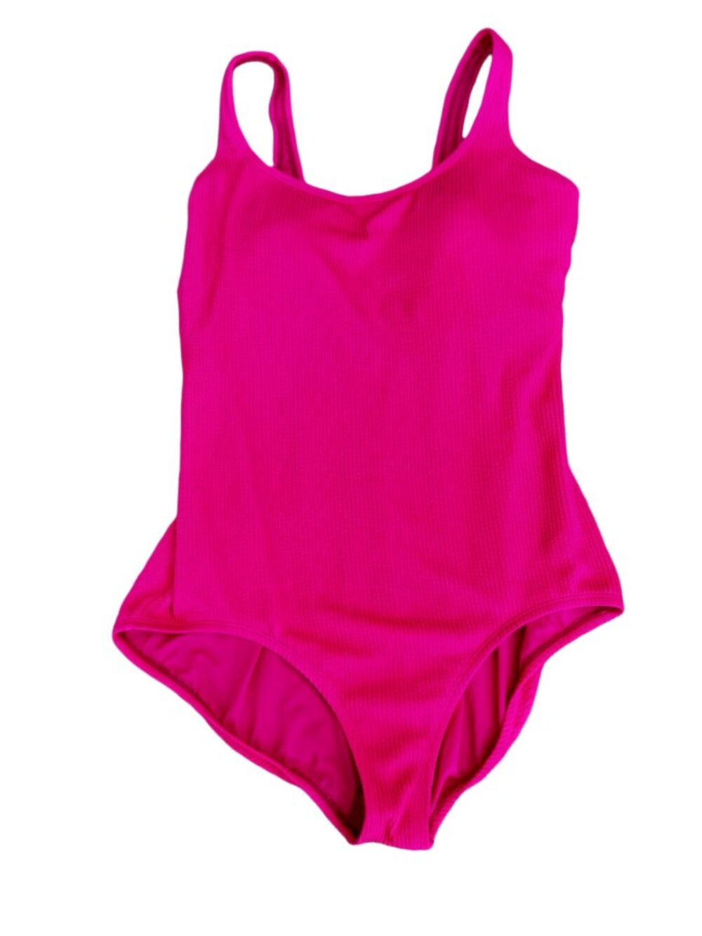 Time And Tru One Piece Swimsuit Womens Size 3X Pink Crinkle Waffle Texture